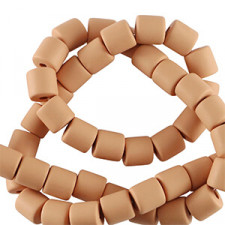 Polymer tube beads 6mm - Harvest orange